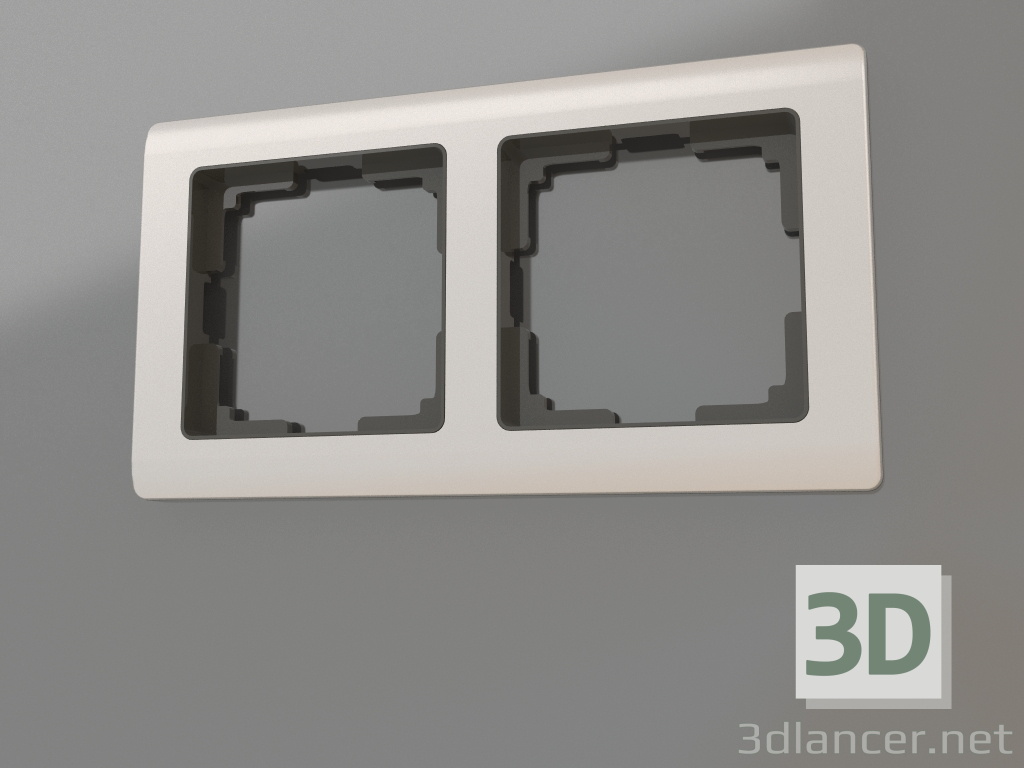 3d model Metallic frame for 2 posts (gloss nickel) - preview