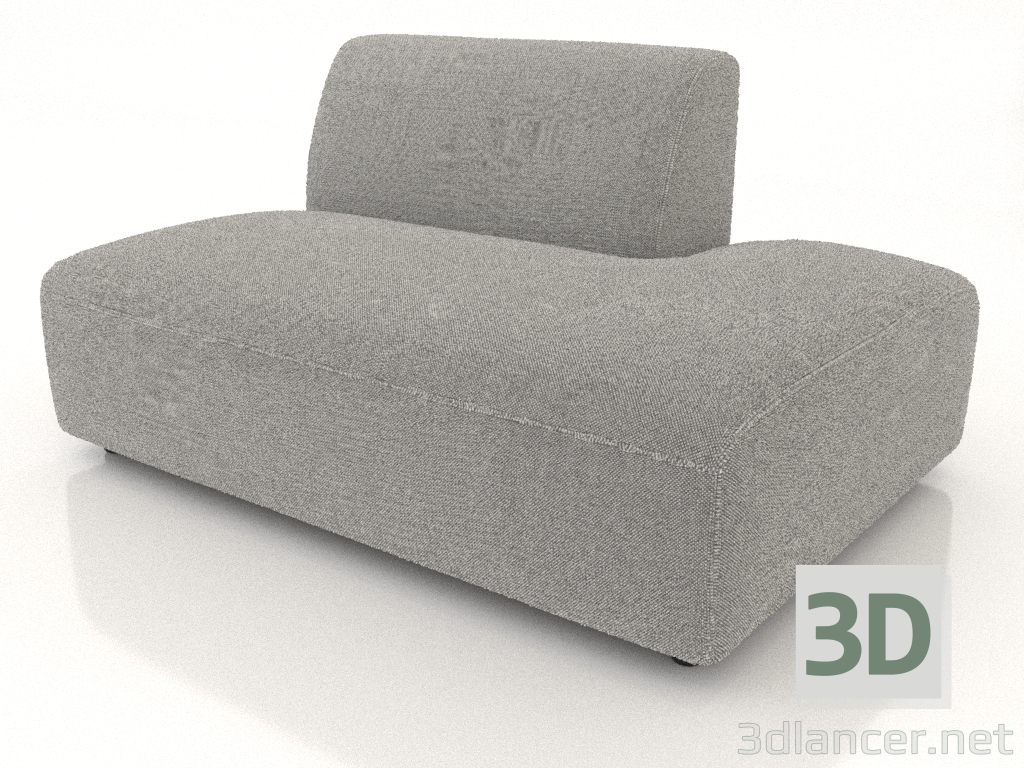 3D Modell Sofamodul 1-Sitzer (L) 130x90 nach rechts ausziehbar - Vorschau