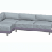 3D Modell Sofa moderne Dreisitzer - Vorschau