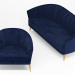 3d Sofa and armchair Settees Perla model buy - render