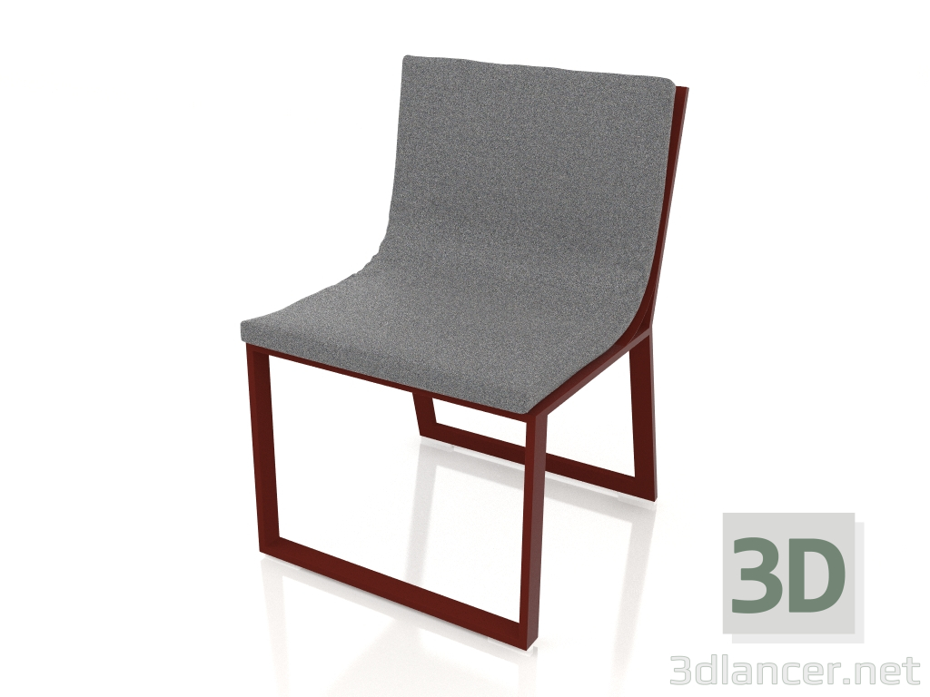 3d model Silla de comedor (rojo vino) - vista previa