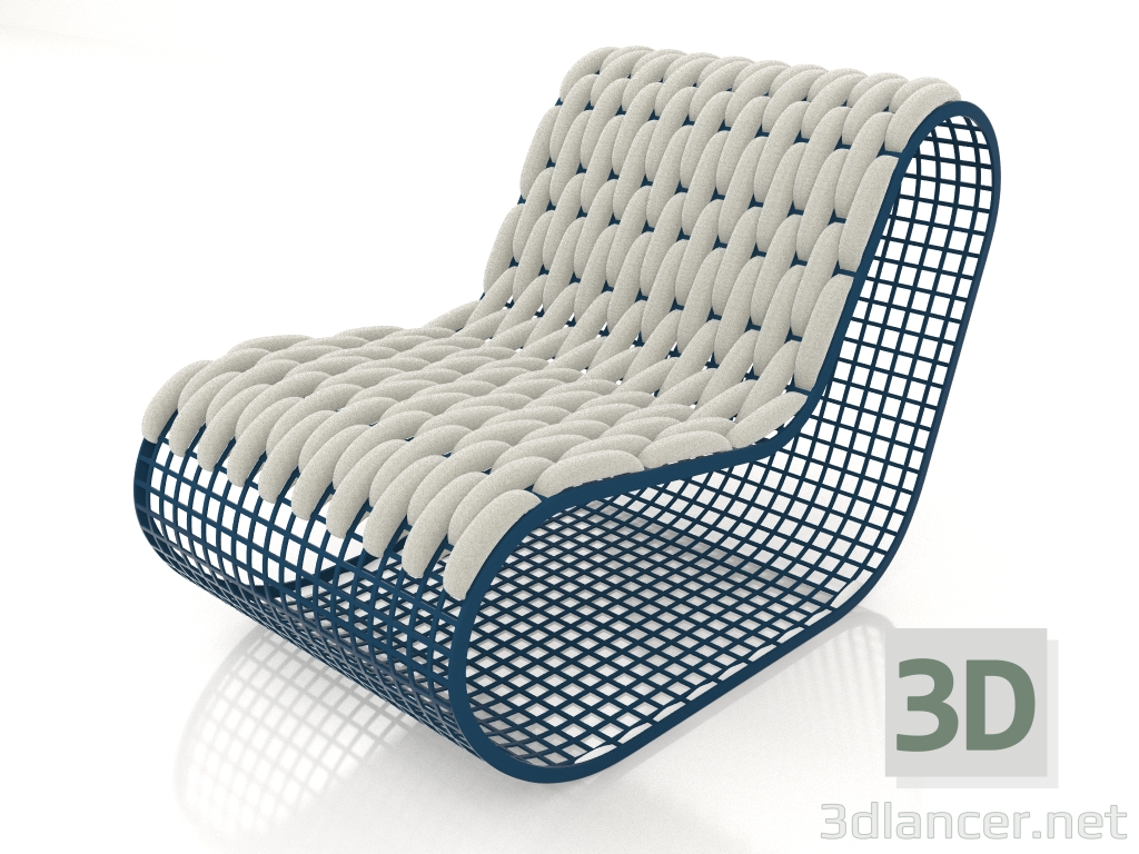 modèle 3D Fauteuil club (Gris bleu) - preview