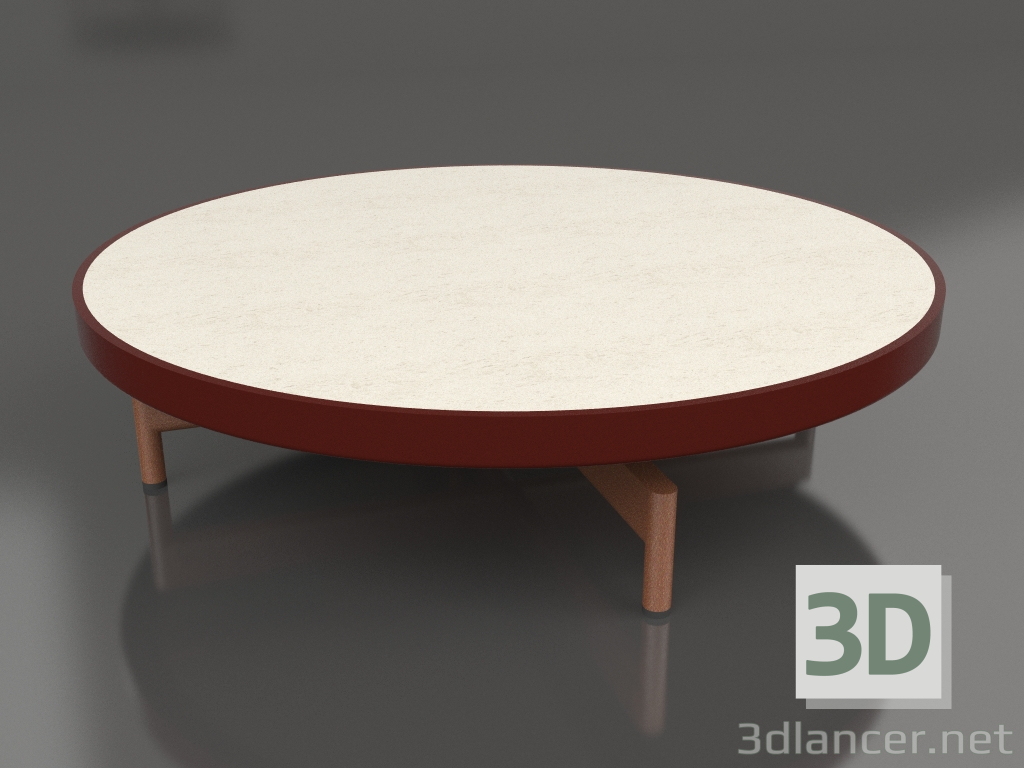 3d модель Стол журнальный круглый Ø90x22 (Wine red, DEKTON Danae) – превью