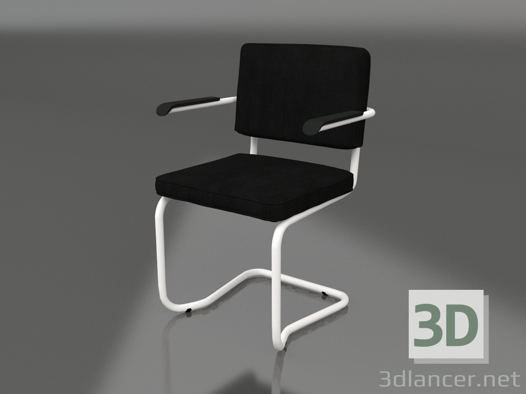 3D modeli Ridge Rib Kink sandalye (Siyah) - önizleme