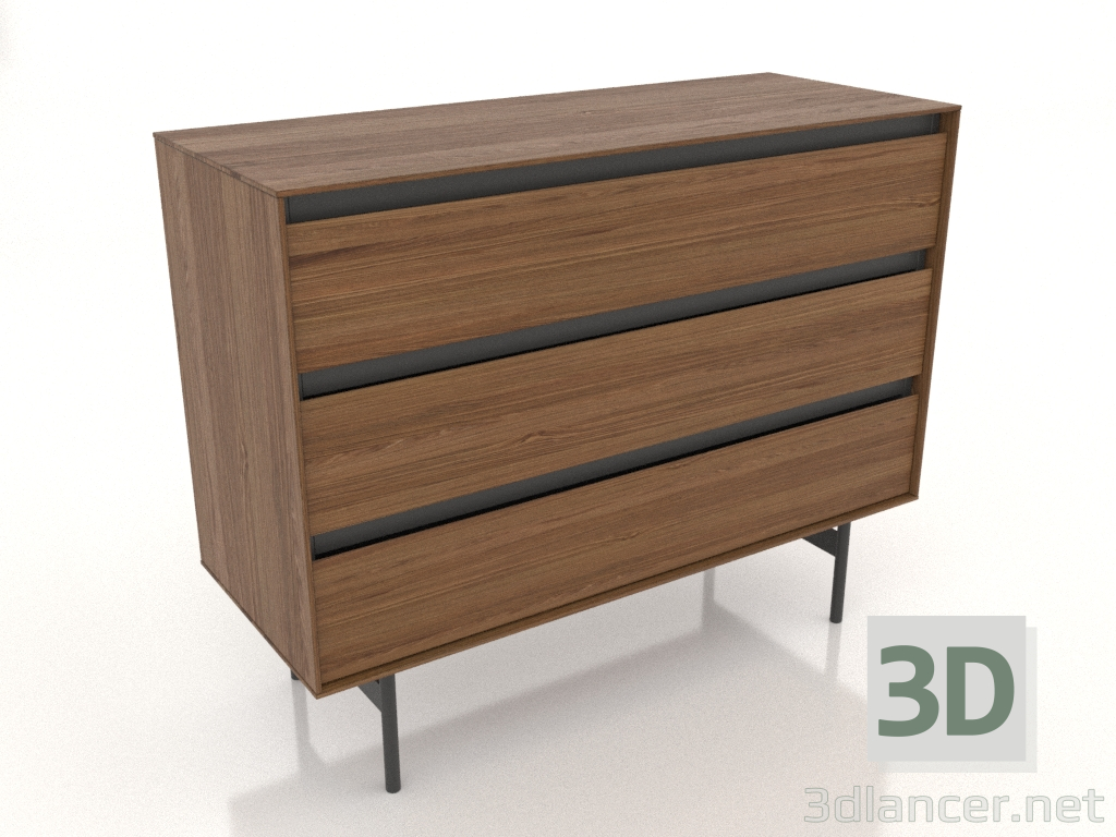 3d model Chest of drawers 1000x400 mm (light walnut) - preview