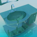 3d model Washbasin with mirror - preview