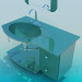 3d model Lavabo con espejo - vista previa