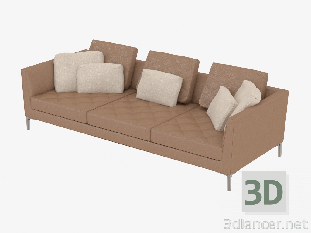 modello 3D Divano in pelle Triple DS-48-03 - anteprima