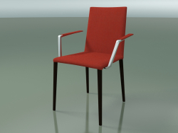 Silla 1708BR (H 85-86 cm, con reposabrazos, con tapicería de tela, wengué L21)