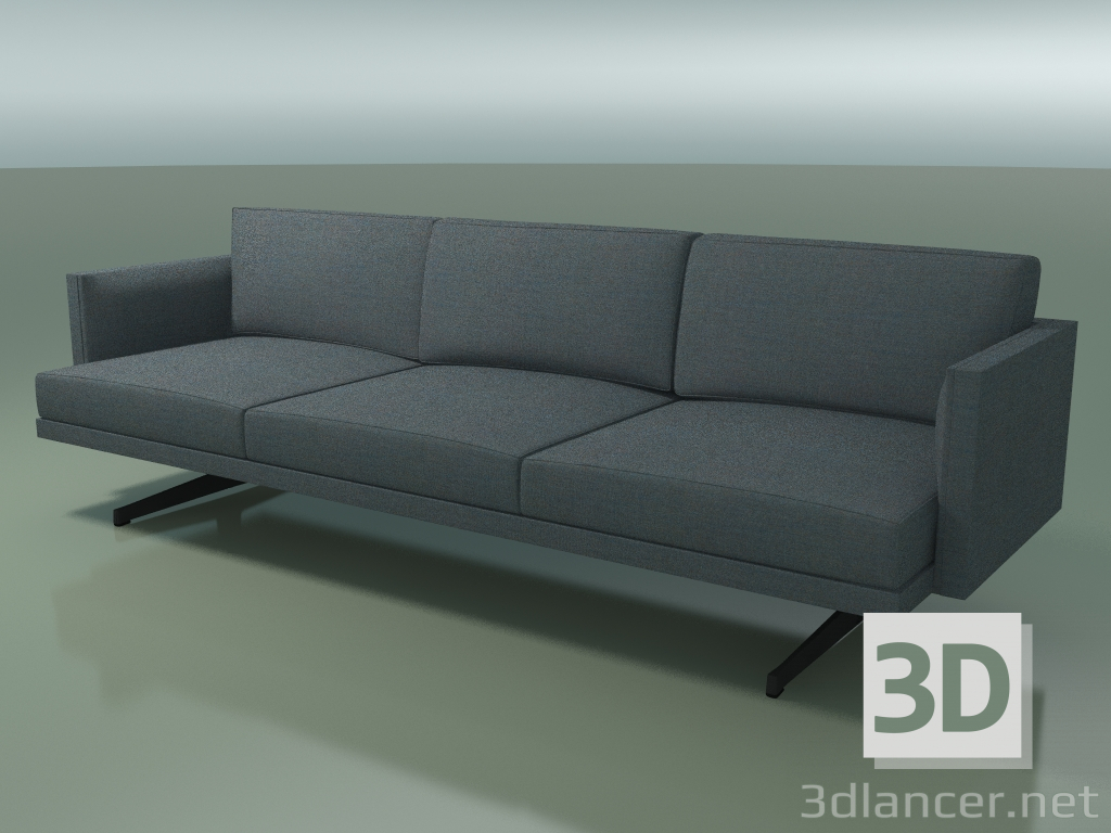 3d model 3-seater sofa 5247 (H-legs, one-color upholstery) - preview