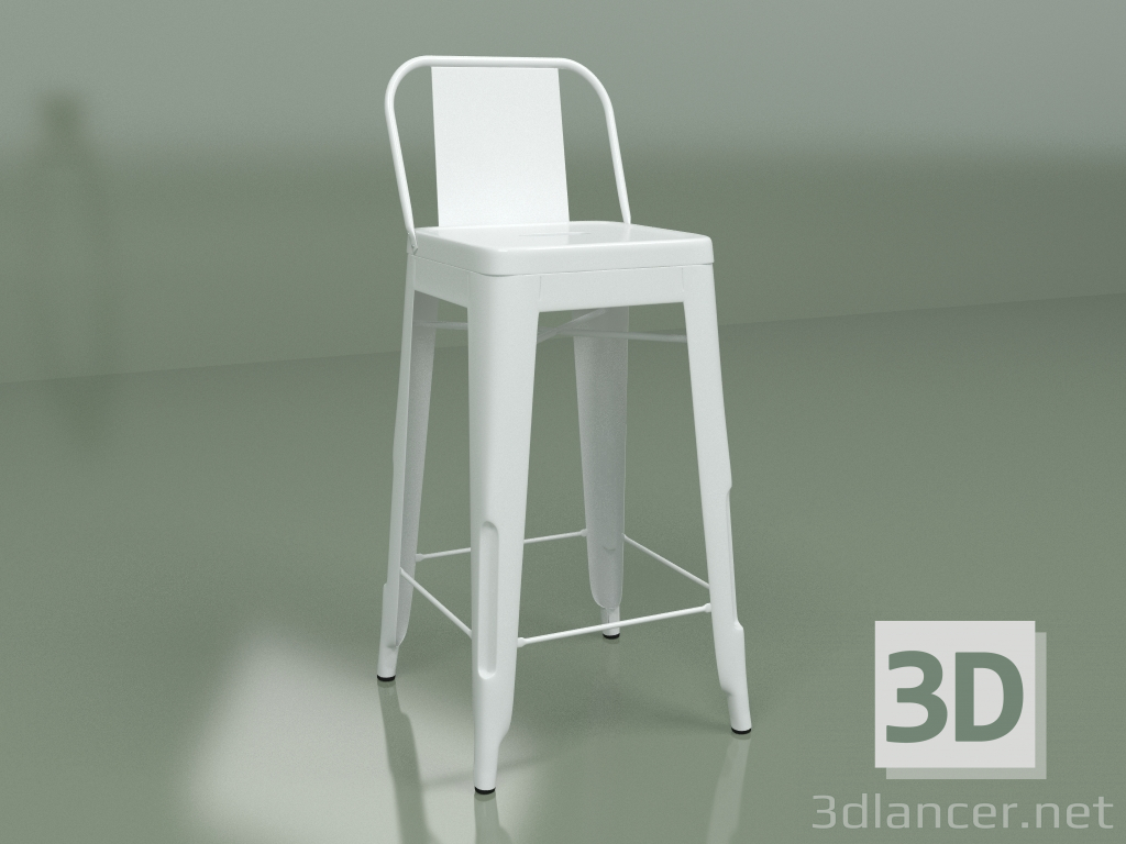 modello 3D Sgabello da bar Marais Colour con schienale (bianco) - anteprima