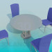 3d model Table with chairs in the cafe - preview