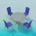 3d model Table with chairs in the cafe - preview