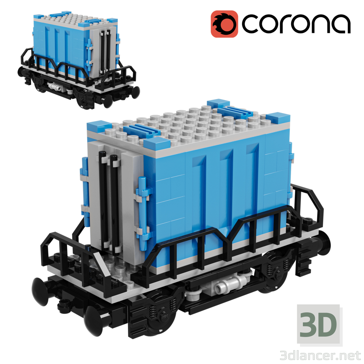 Tren Lego Contenedor 3D modelo Compro - render