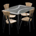 Mesa lirio Custom cristal superior 3D modelo Compro - render