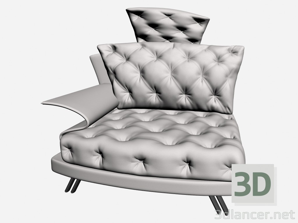 3d model Super silla roy capitonne 1 - vista previa