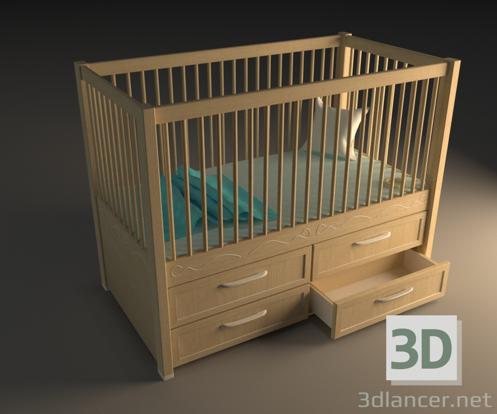 3d model Cama para niños - vista previa