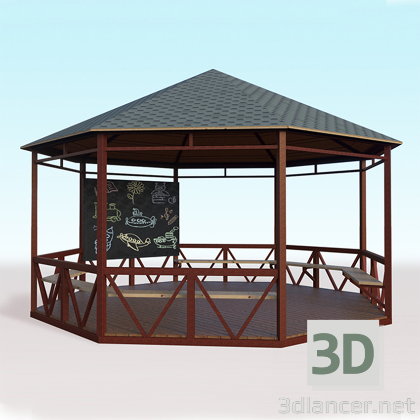 3D modeli 24 kişilik çardak - önizleme