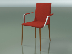 Silla 1708BR (H 85-86 cm, con reposabrazos, con tapicería de tela, efecto teca L23)