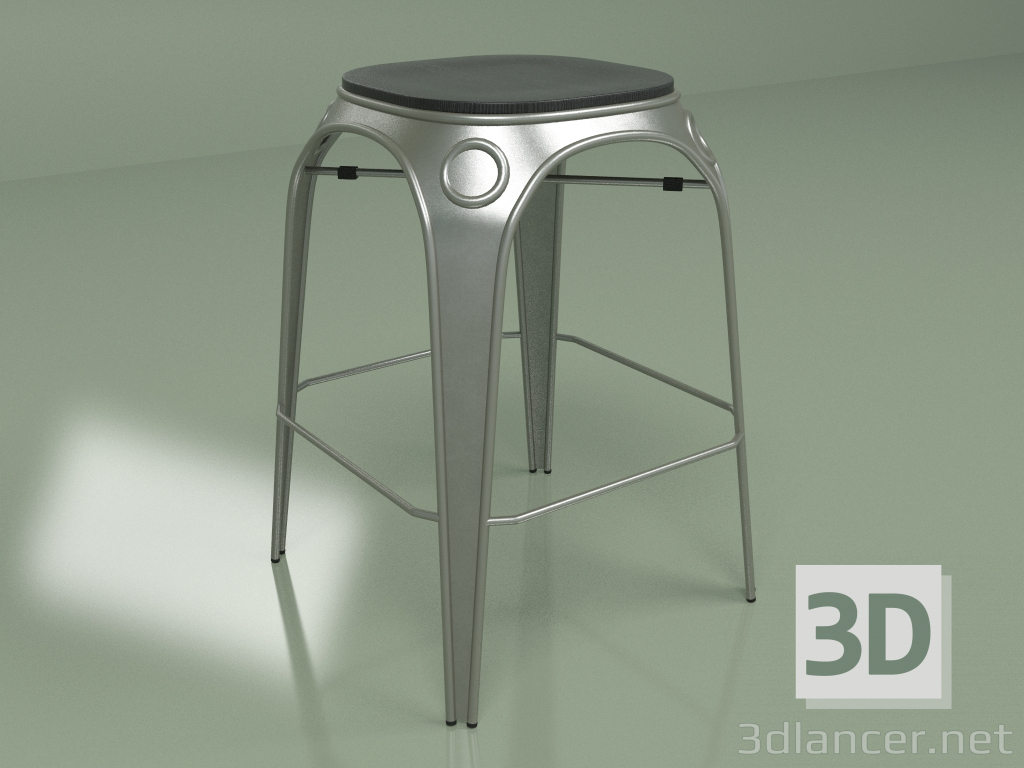 modello 3D Sgabello Louis altezza 65 (bronzo cannone) - anteprima