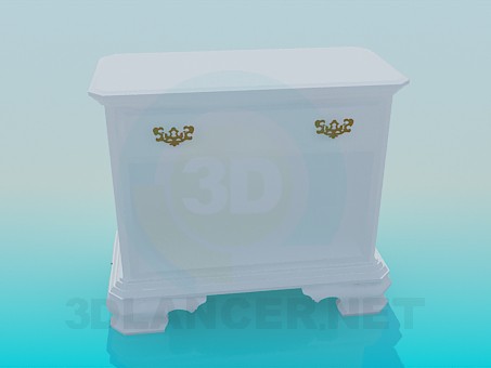 3d model Cajonera blanca - vista previa