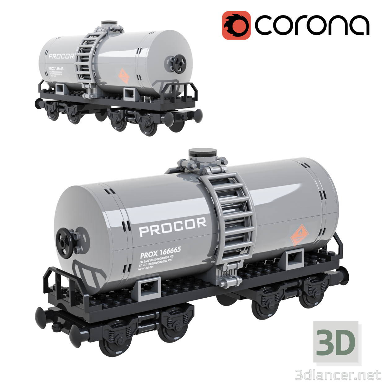 modèle 3D de Train-citerne Lego acheter - rendu