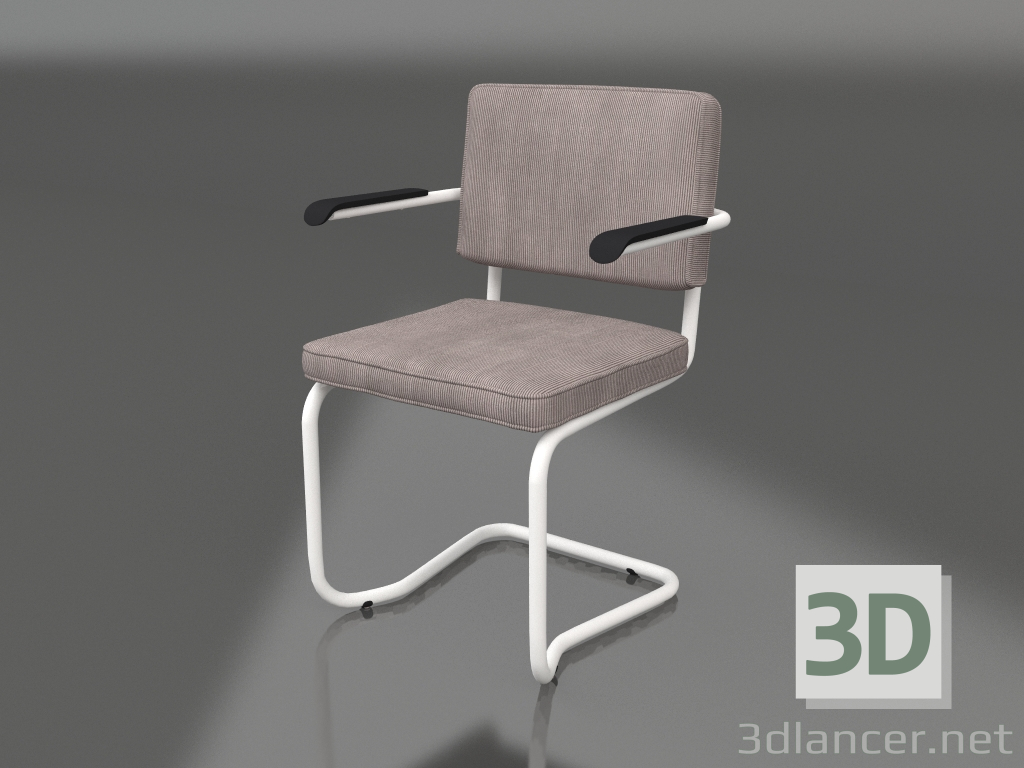 3d model Ridge Rib Kink Chair (Cool Gray) - preview