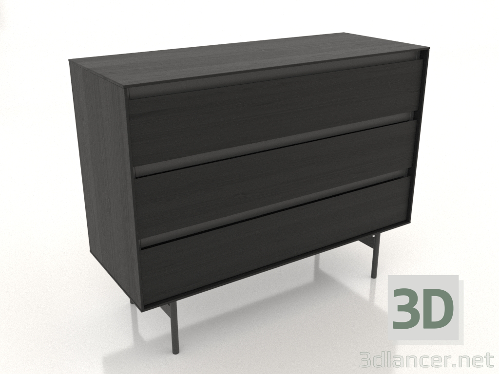 Modelo 3d Cômoda 1000x400 mm (preto RAL 9005) - preview