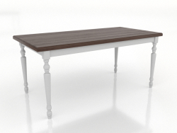 Table à manger 1600x800 mm (blanc, noyer foncé)