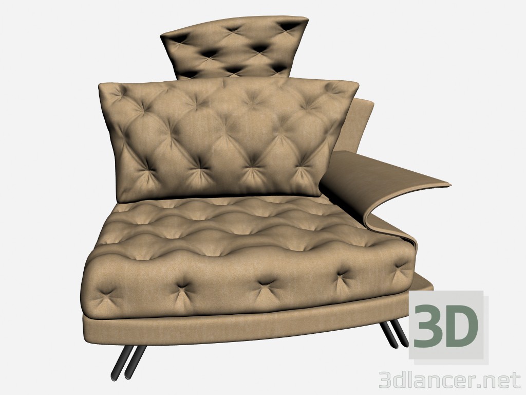 3d model Super silla roy capitonne 2 - vista previa