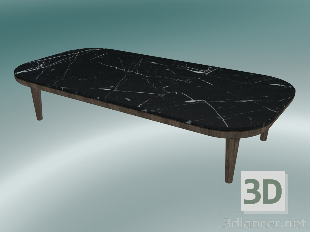 3d модель Стіл кавовий Fly (SC5, H 26cm, 60х120cm, Smoked oiled oak base with honed Nero Marquina Marble) – превью