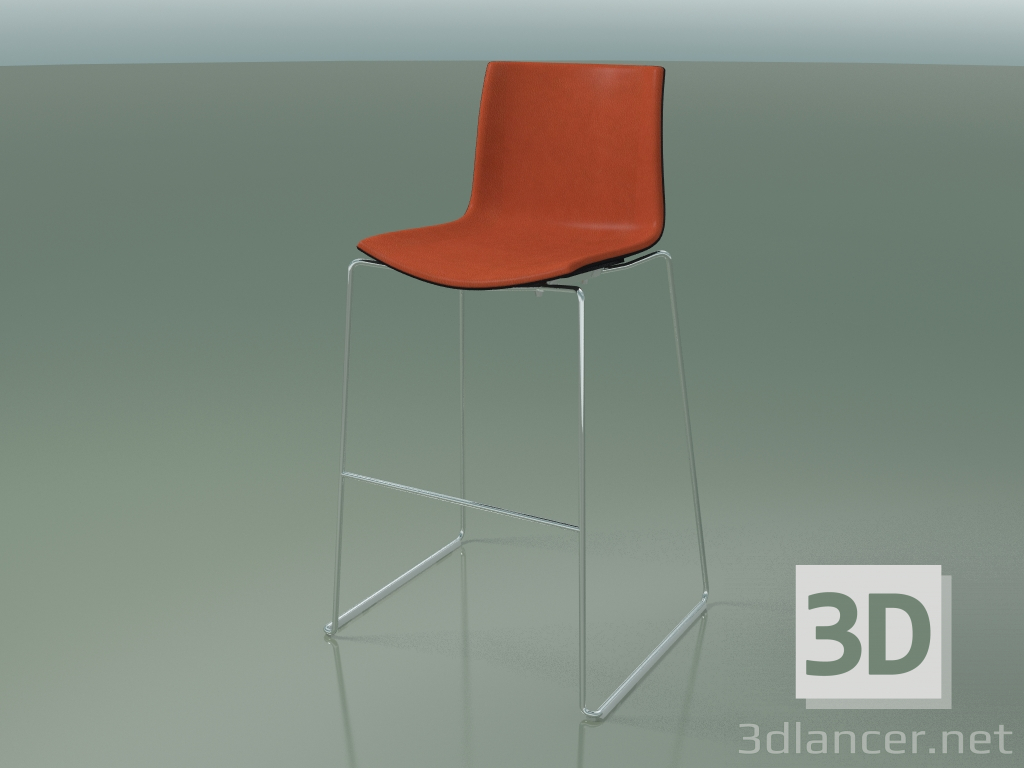 modello 3D Sedia da bar 0478 (su una slitta, con rivestimento frontale, polipropilene PO00109) - anteprima