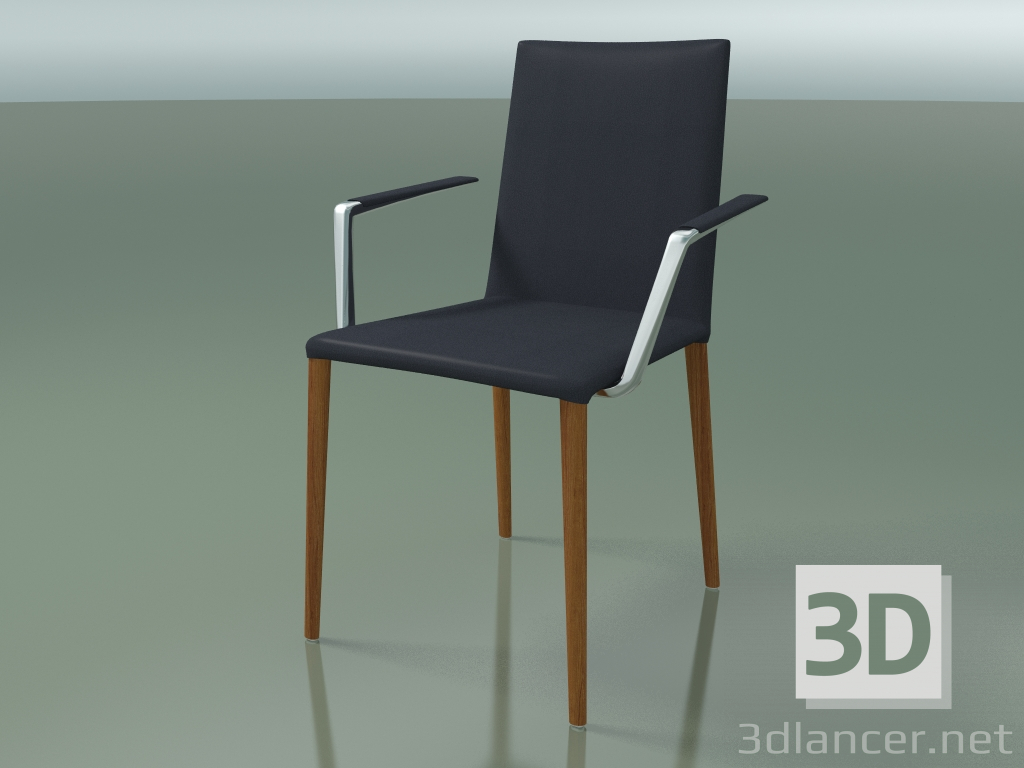 3D modeli Sandalye 1708BR (H 85-86 cm, kolçaklı, deri süslemeli, L23 tik görünümlü) - önizleme