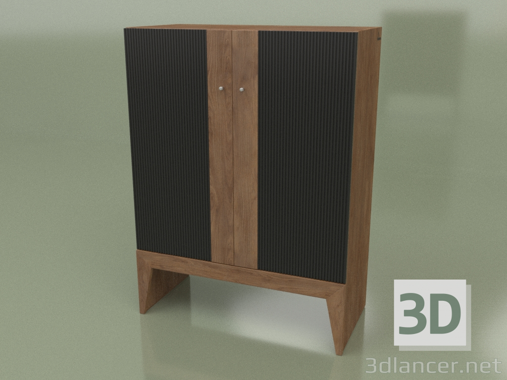 3d модель Шафа STRIP NEW (walnut ral 9004 face vertical) – превью