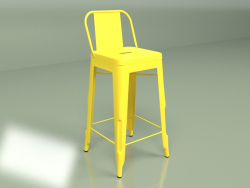 Tabouret de bar Marais Color avec dossier (jaune)