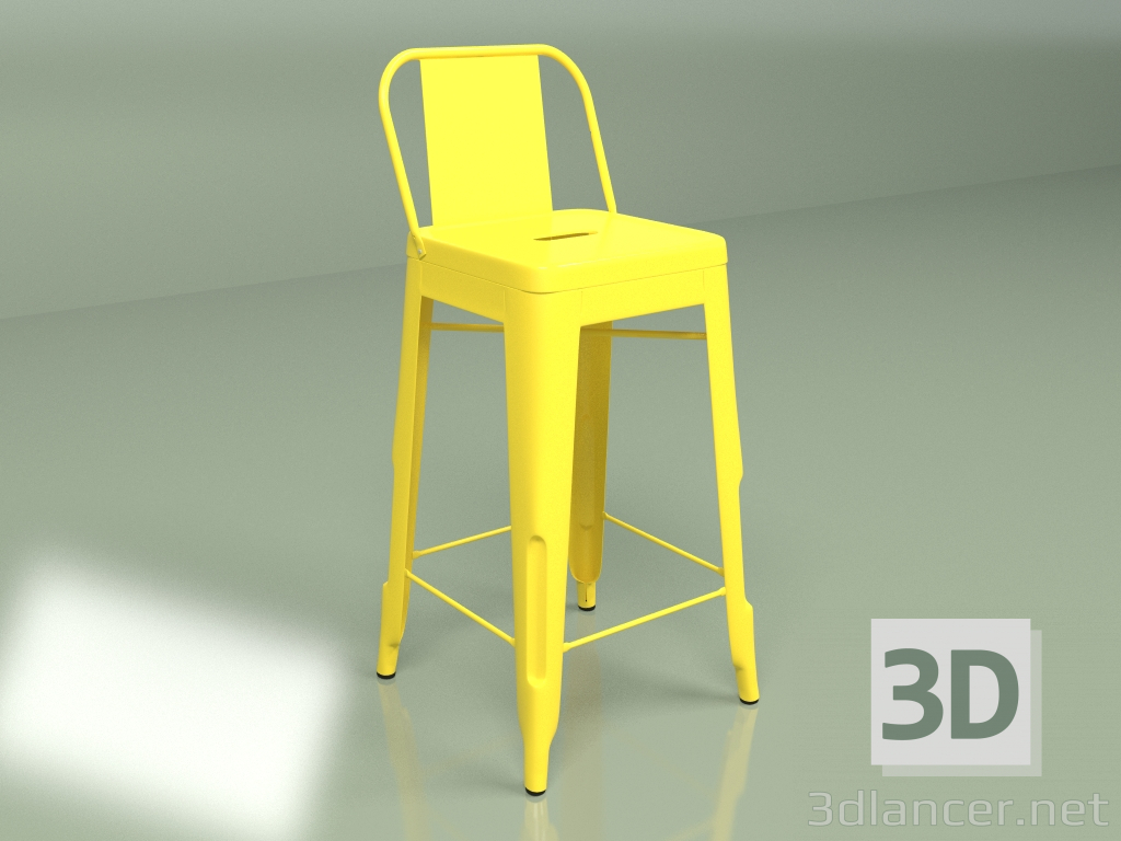 Modelo 3d Banco alto Marais Color com encosto (amarelo) - preview