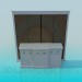 Modelo 3d Console com painel de parede - preview