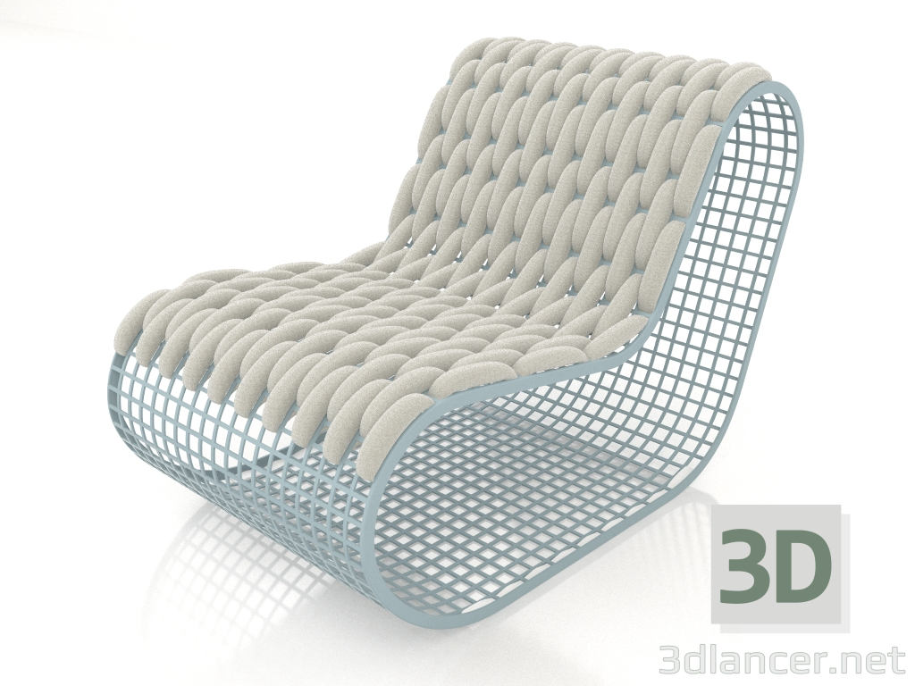 modèle 3D Fauteuil club (Bleu gris) - preview