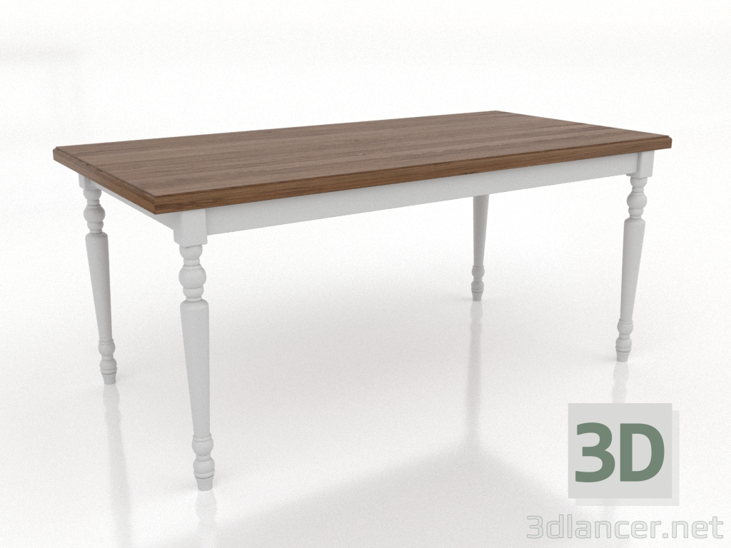 3d model Dining table 1600x800 mm (white, light walnut) - preview 3d model Dining table 1600x800 mm (white, light walnut) - preview