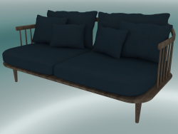 Sofa Double Fly (SC2, H 70cm, D 80cm, L 162cm, Smoked oiled oak, Harald 2 182)