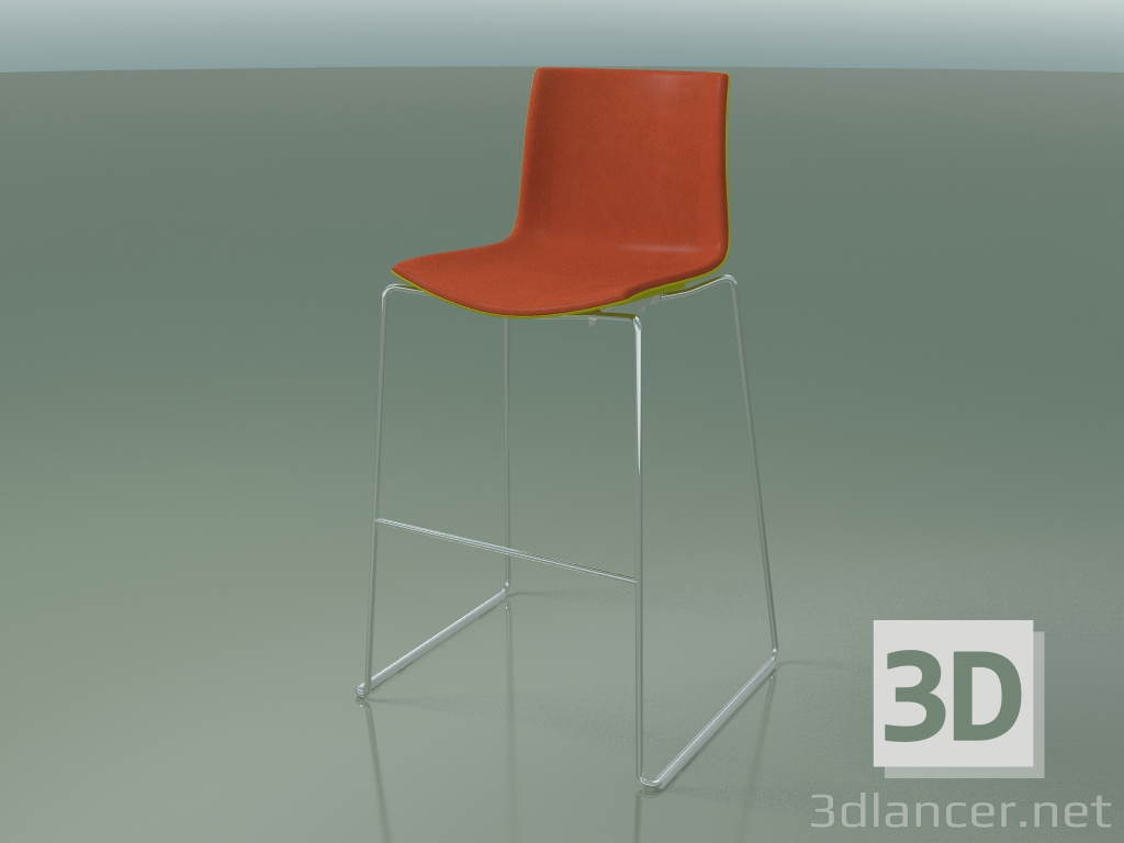 3d model Bar chair 0478 (on a sled, with upholstery of the front, PO00118 polypropylene) - preview