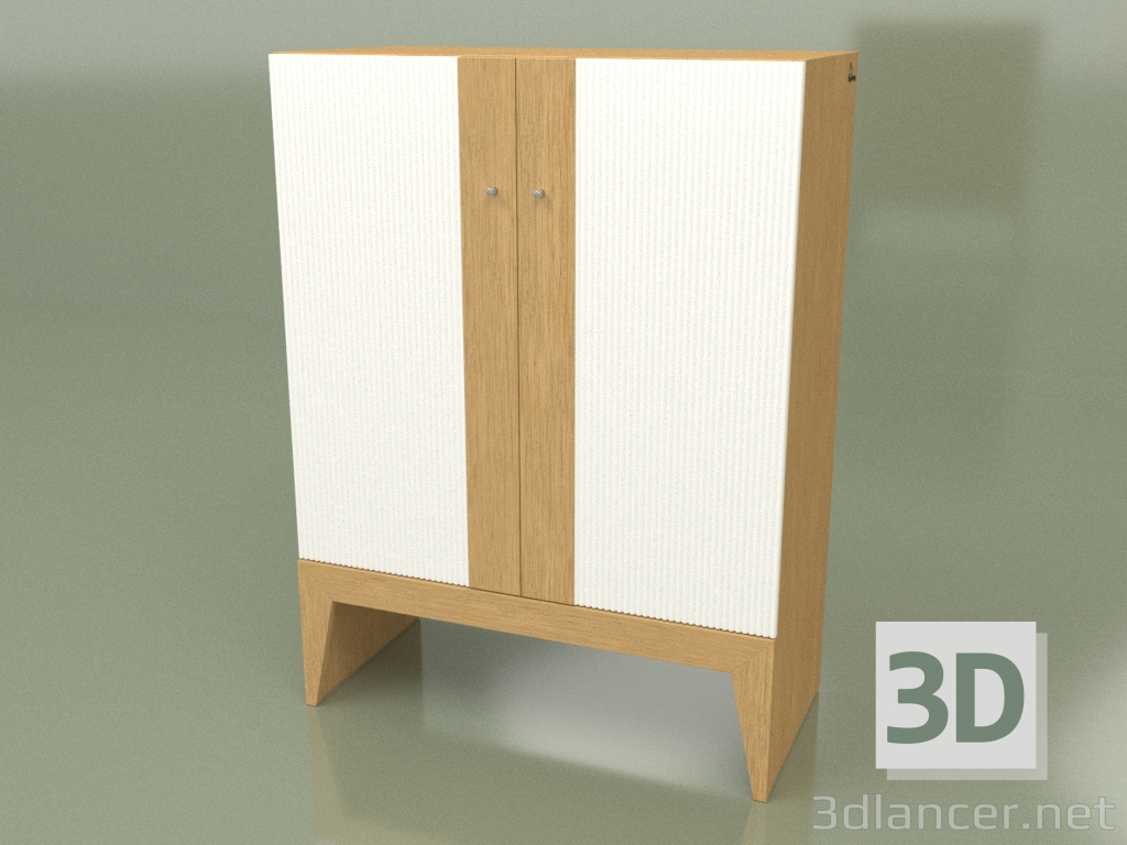 modèle 3D Armoire STRIP NEW (chêne ral 9003 face verticale) - preview