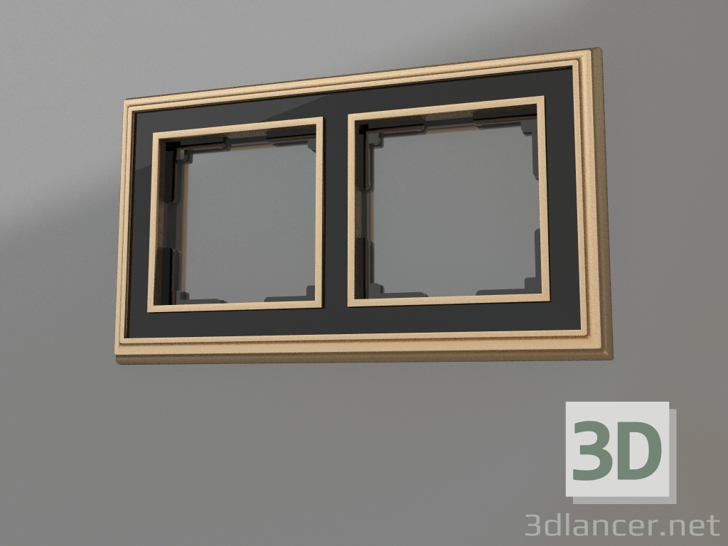 Modelo 3d Moldura para 2 postes Palacio (ouro-preto) - preview