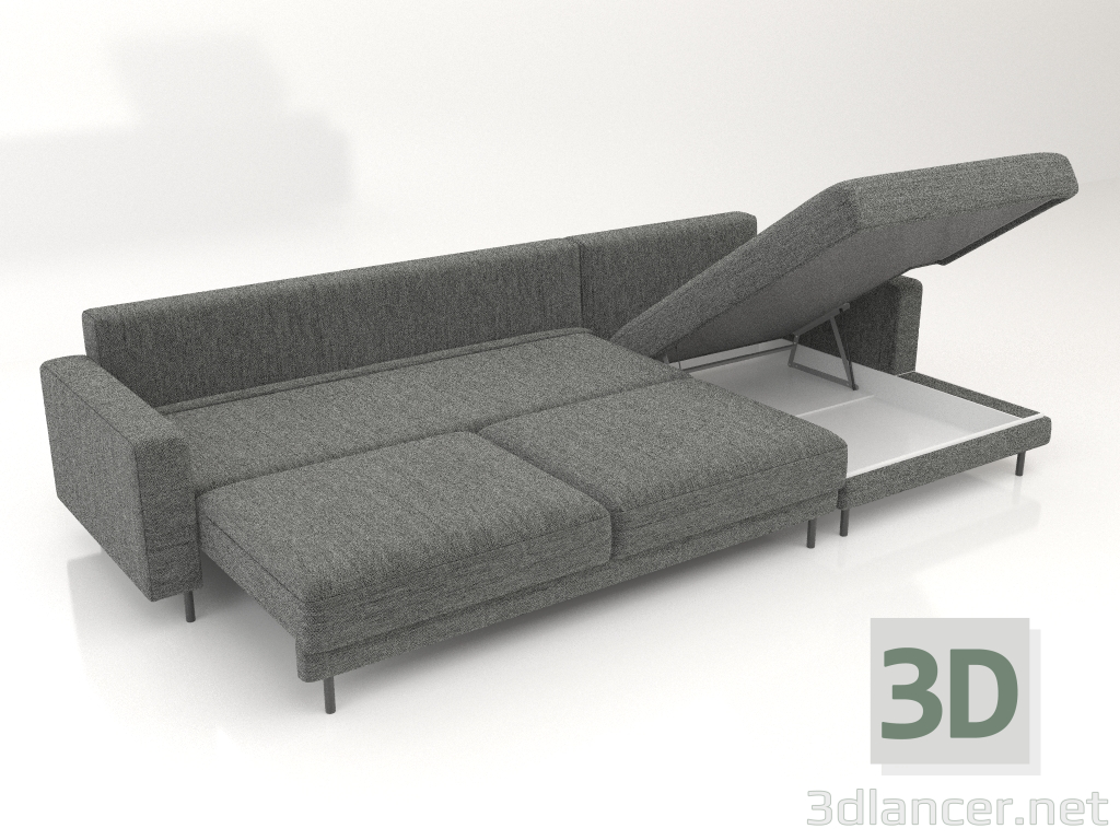 3D modeli DIAMOND yataklı kanepe (genişletilmiş ve açık) - önizleme