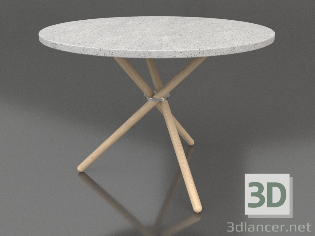 modello 3D Tavolino Daphne (Cemento Chiaro, Rovere Chiaro) - anteprima