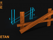 3D Broken Wooden Fence v1 Game asset - Low poly