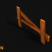 modello 3D 3D Broken Wooden Fence v1 Asset di gioco - Basso poli - anteprima