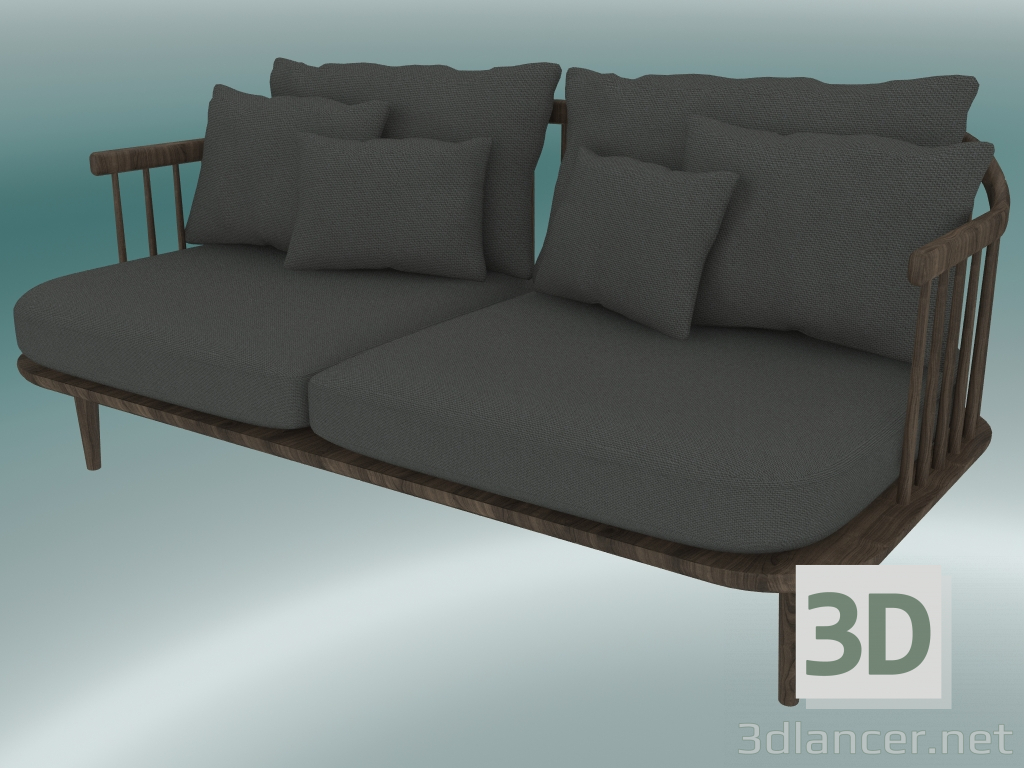 3d model Sofa Double Fly (SC2, H 70cm, D 80cm, L 162cm, Smoked oiled oak, Hot Madison 093) - preview