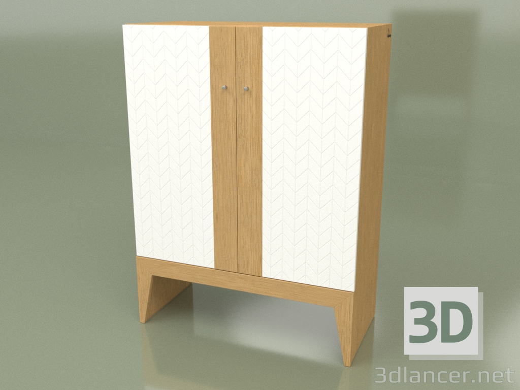 modèle 3D Armoire STRIP NEW (chêne ral 9003 face flèche) - preview