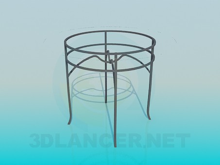 modèle 3D Table ronde avec plateau en verre - preview